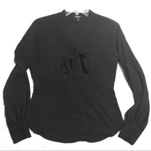 Express Black Blouse with Tie